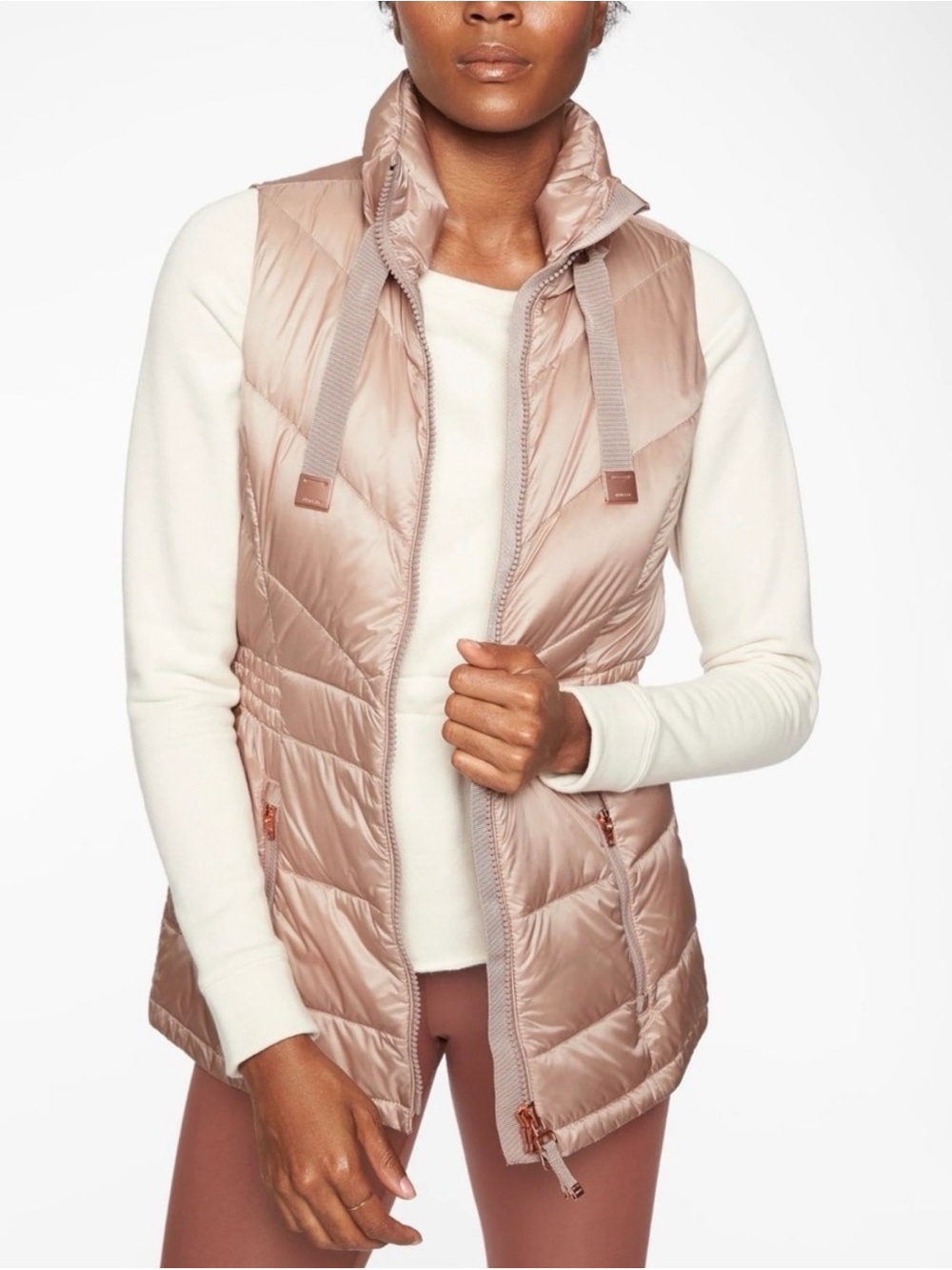 Athleta Quilted Puffer Vest in Blush
